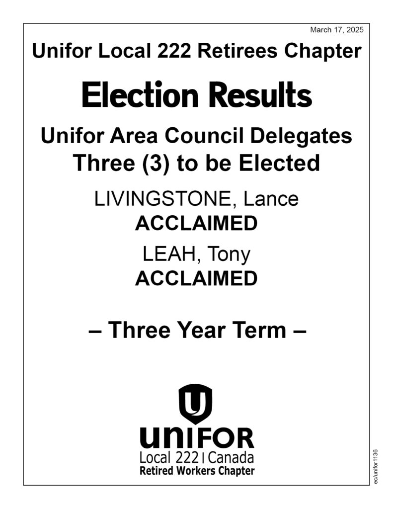 Retiree election Area Council Apr 7 2025